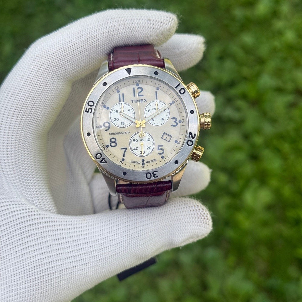 Timex T Gold and Brown Men's Chronograph Watch